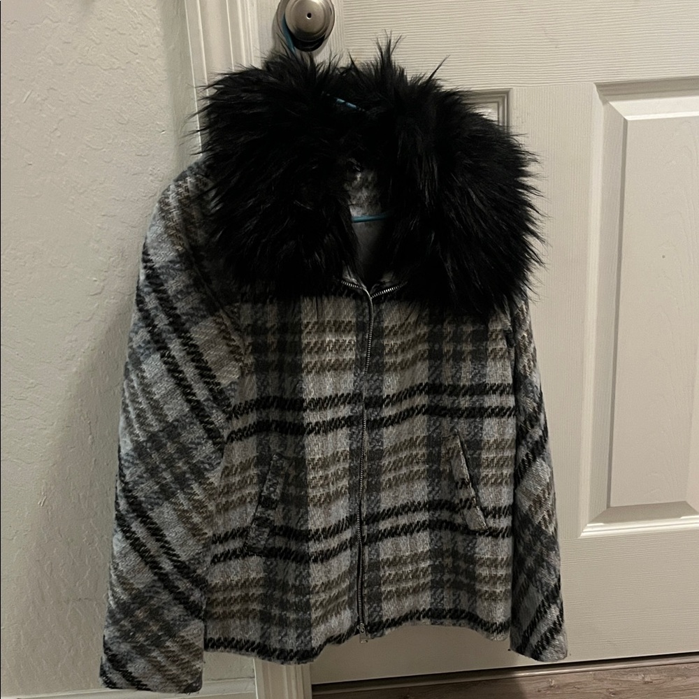 Angeleno Jacket with Faux Fur Collar